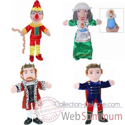Lot Marionnettes à main personnages roi, prince, gouvernante et fou du roi  -LWS-330 de web-summum dans Peluche Marionnette de Peluche Marionnettes sur  Collection peluche