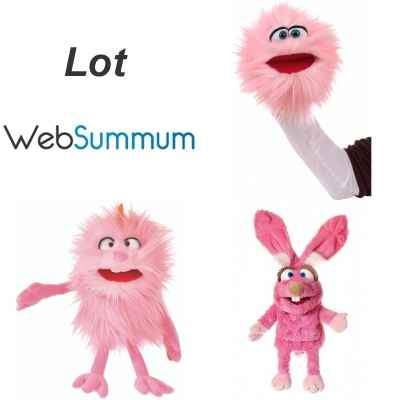 Marionnette monstre ventriloque licorne rose bonsche living puppets -W854  dans Marionnette ventriloque