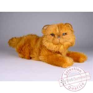 Peluche allongée chat persan roux 40 cm Piutre -2456 dans Chats de