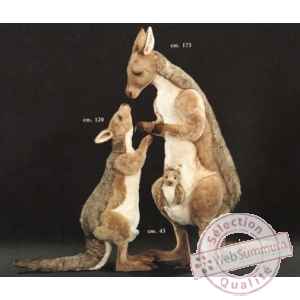 Peluche kangourou debout 175 avec son bébé et joey 120 cm Piutre