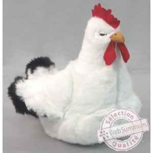 Peluche poule blanche 40 cm Piutre -700 - Photos Collection