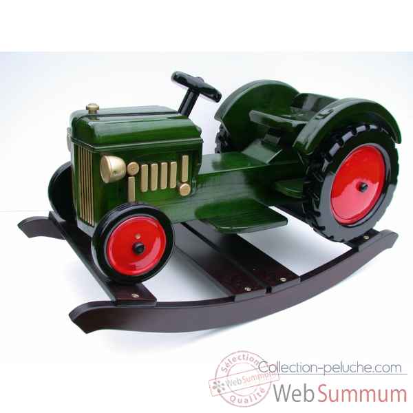 Tracteur à bascule en bois vert Z088 de Voitures à pédales Web